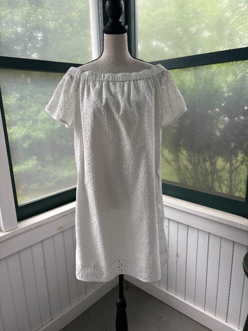 rag & bone Flavia White Eyelet Off-Shoulder Mini Dress Size S/M Like New